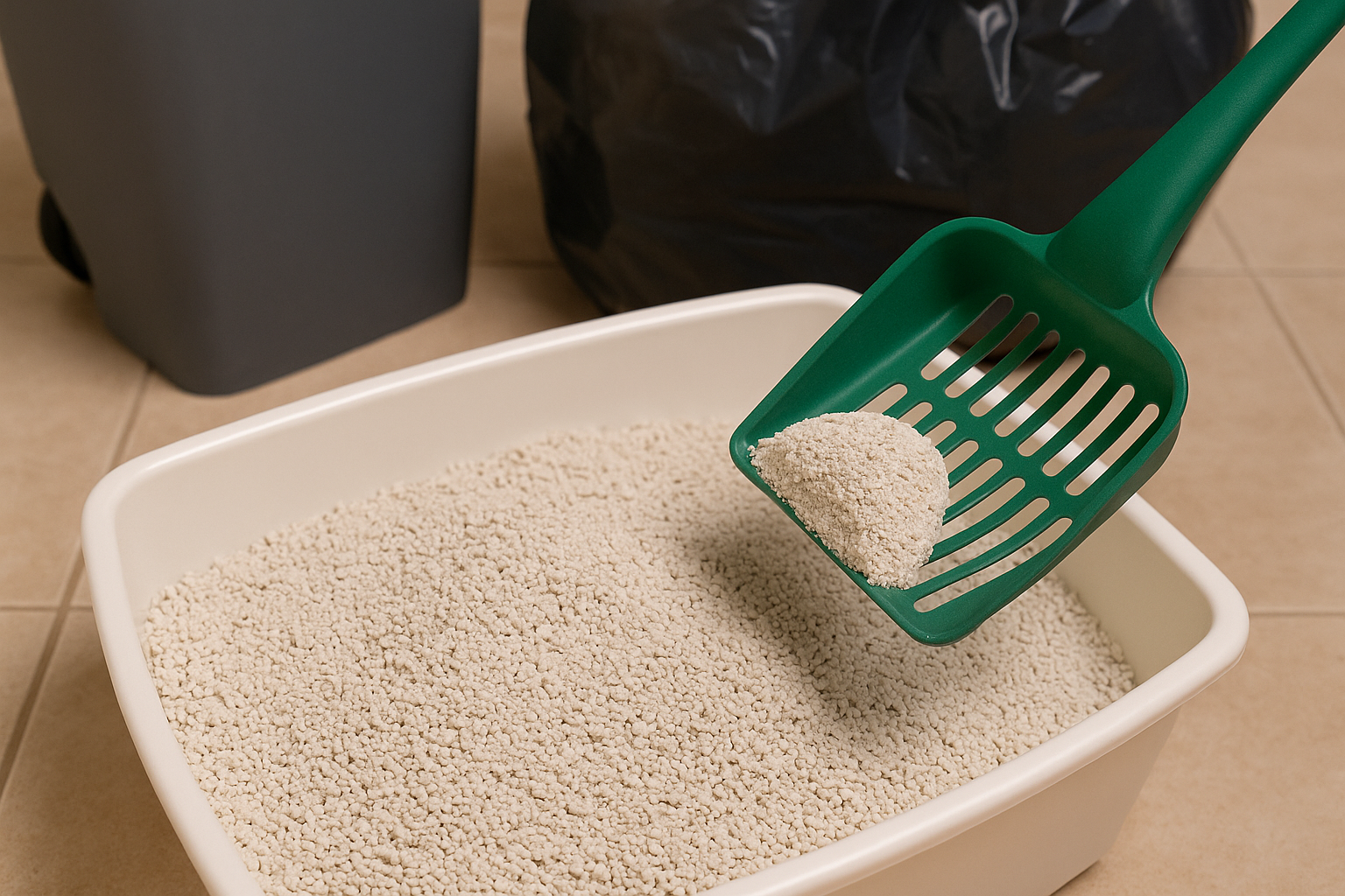 Poubelle et litière chat