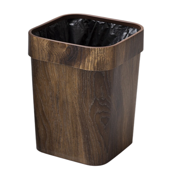Poubelle imitation bois