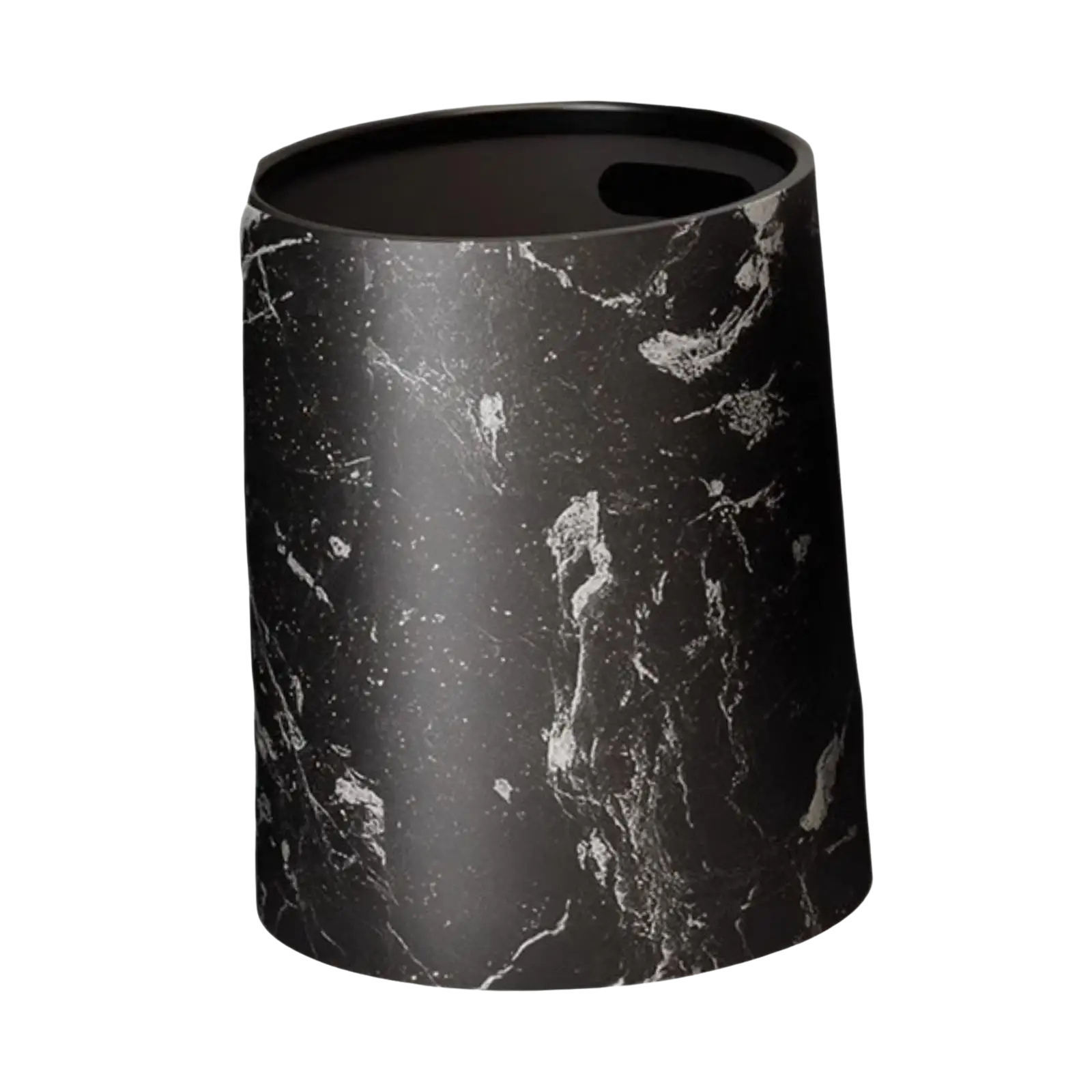 Poubelle ronde sans couvercle en plastique design marbré