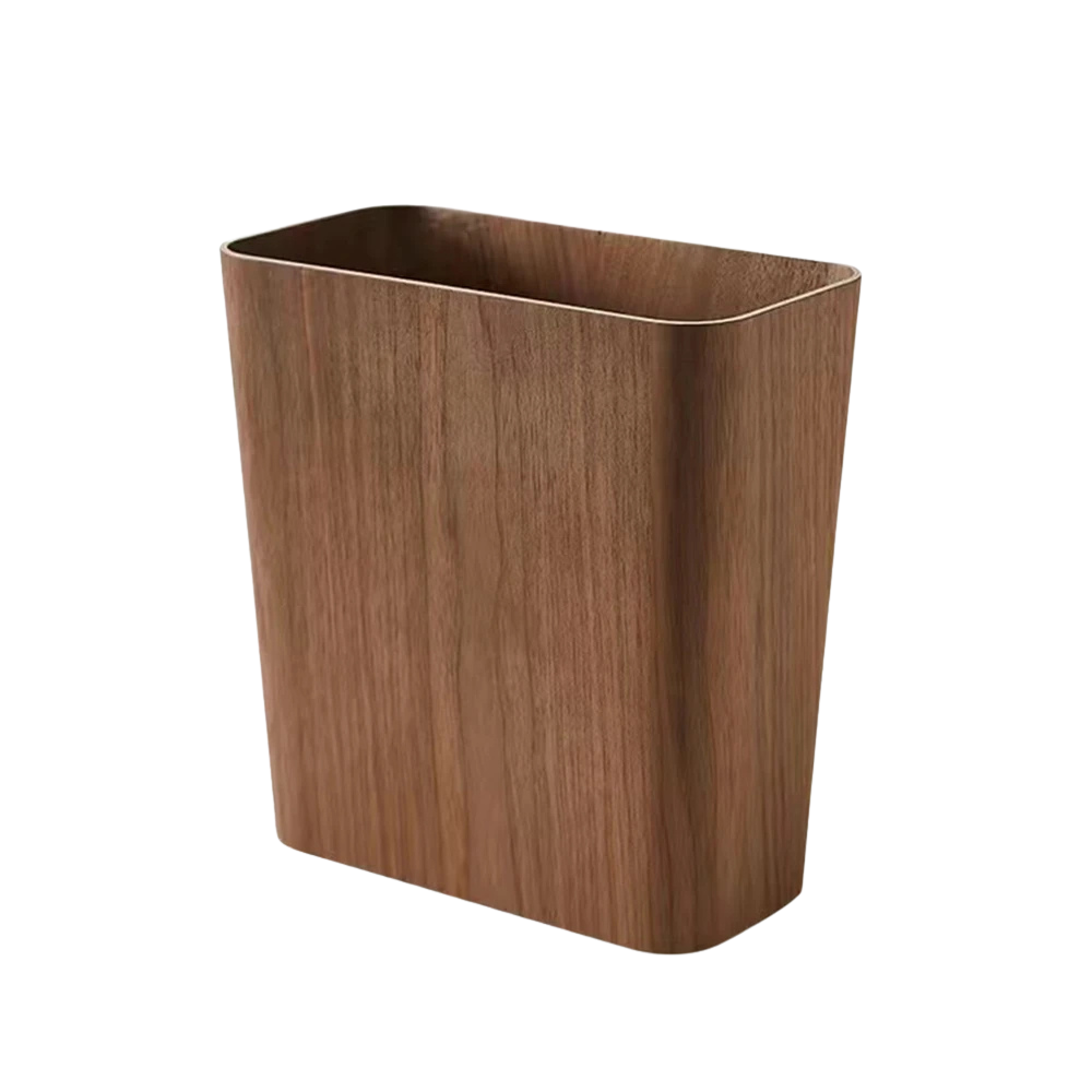 Poubelle rectangulaire en bois au design japonais