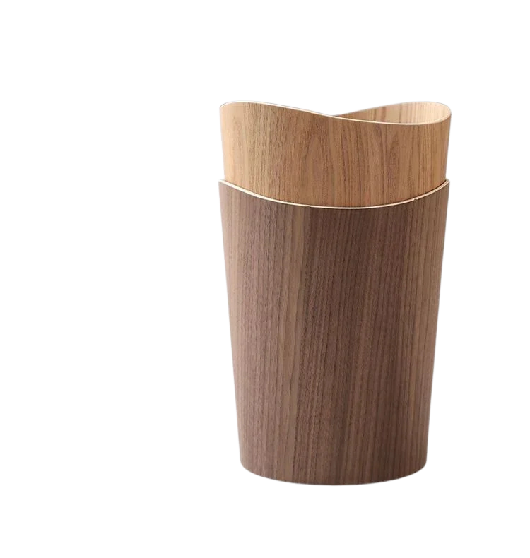 Poubelle en bois naturel