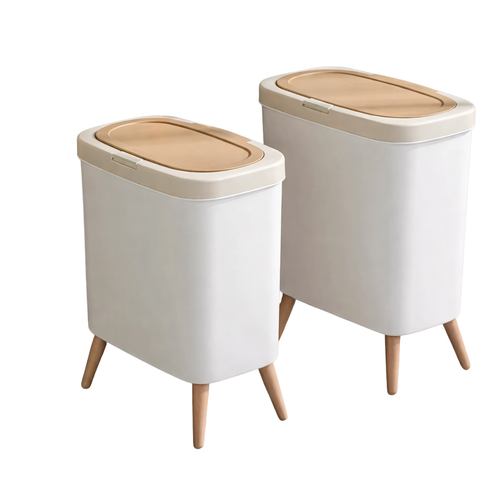 Poubelle rectangulaire avec couvercle à pression design