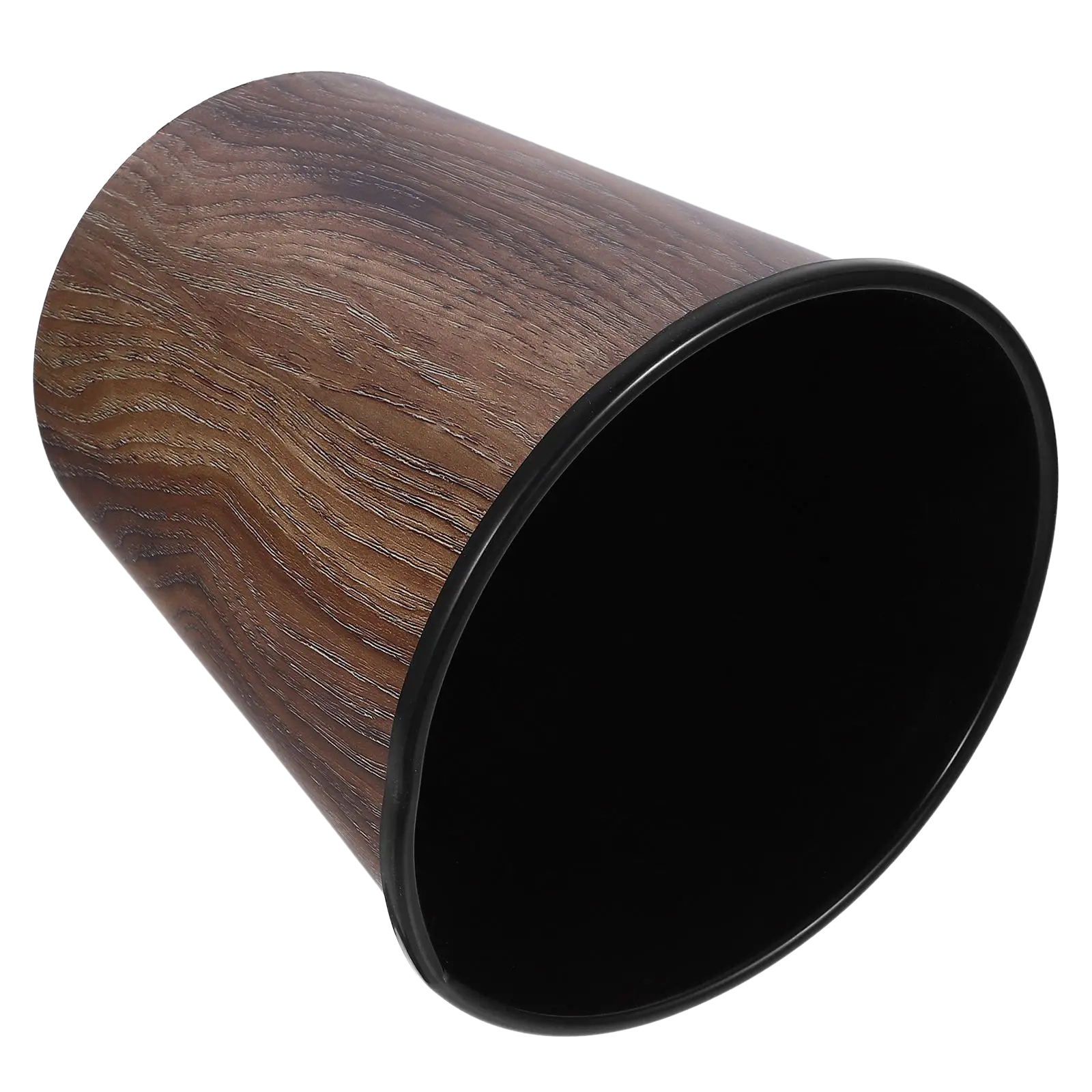 Corbeille ronde design rétro imitation bois 7L