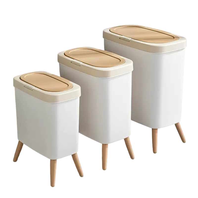 Poubelle rectangulaire avec couvercle à pression design