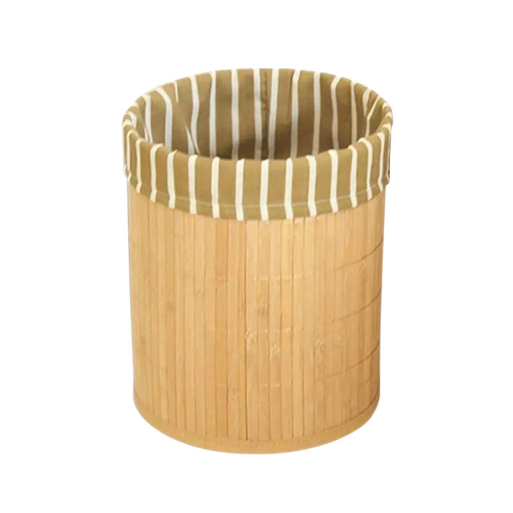 Poubelle pliable en bambou design naturel et compact