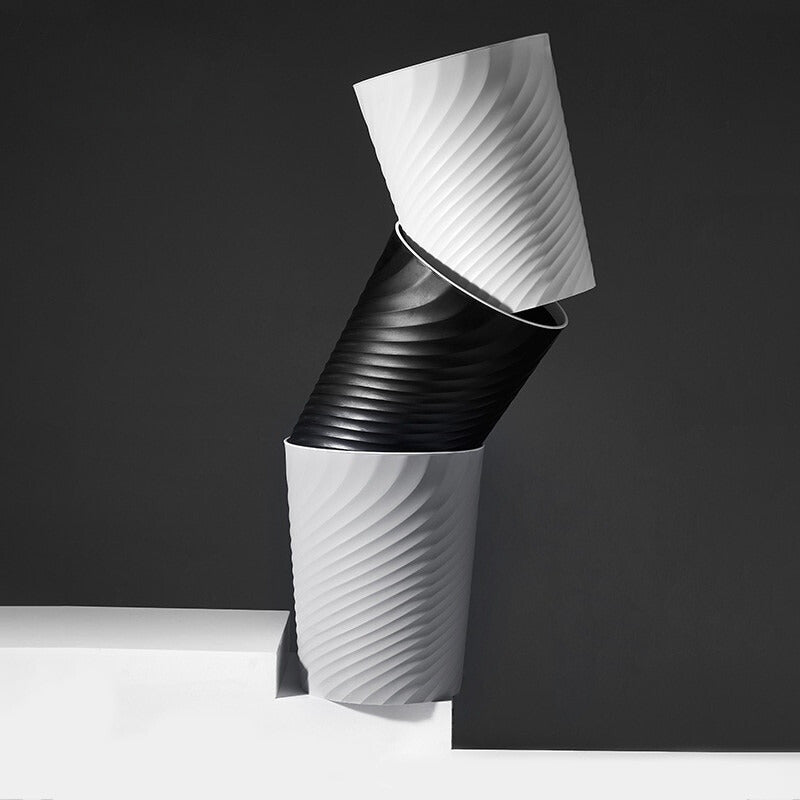 Poubelle Style Nordique - Effet Ondulé