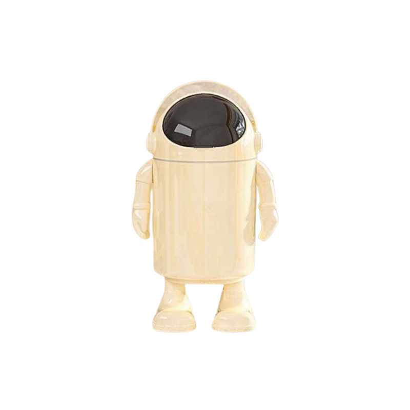 Poubelle design astronaute sur pied