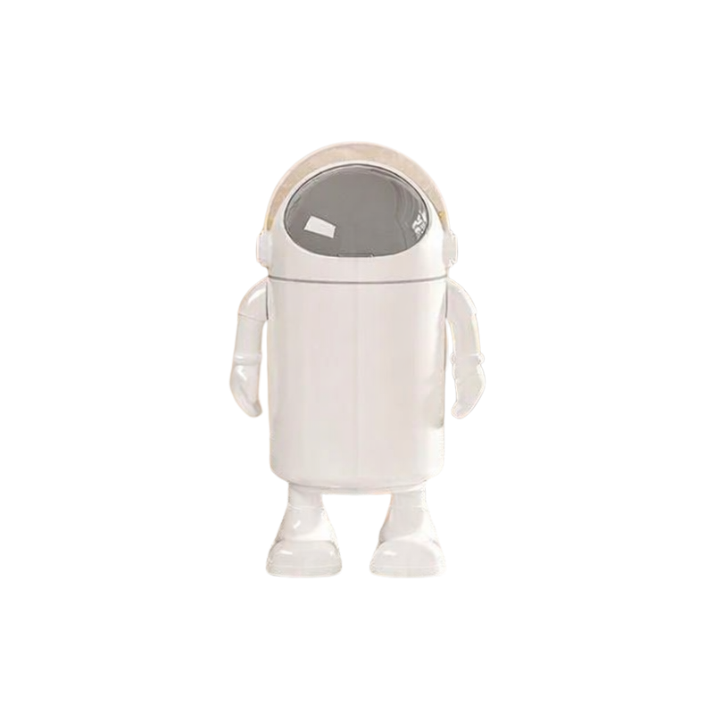 Poubelle design astronaute sur pied