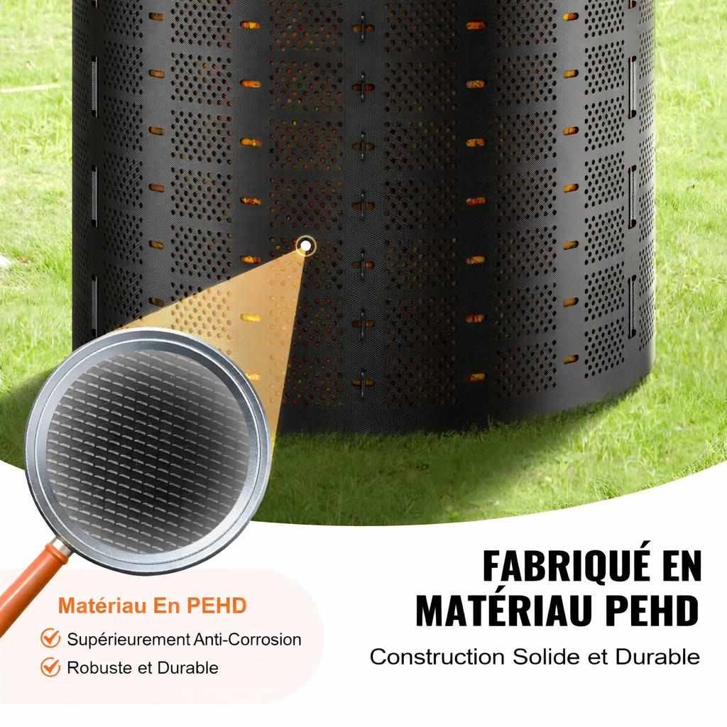Composteur poubelle extérieur à grande capacité modulable 1000L
