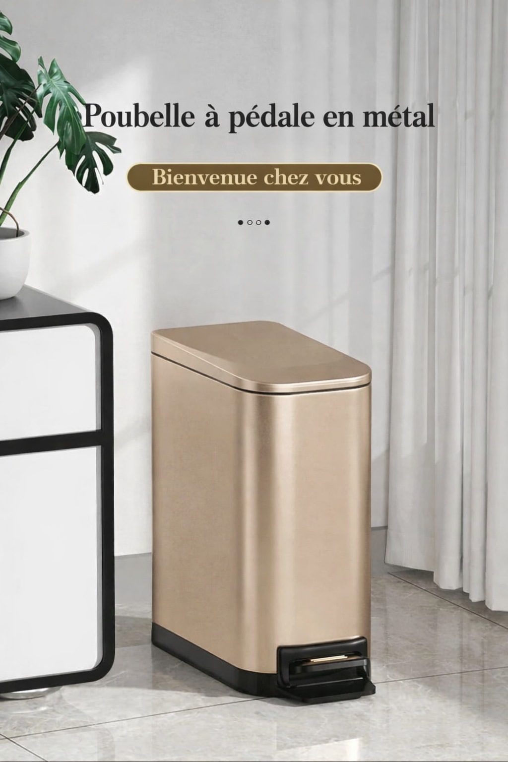 Poubelle design à pédale en inox 6L