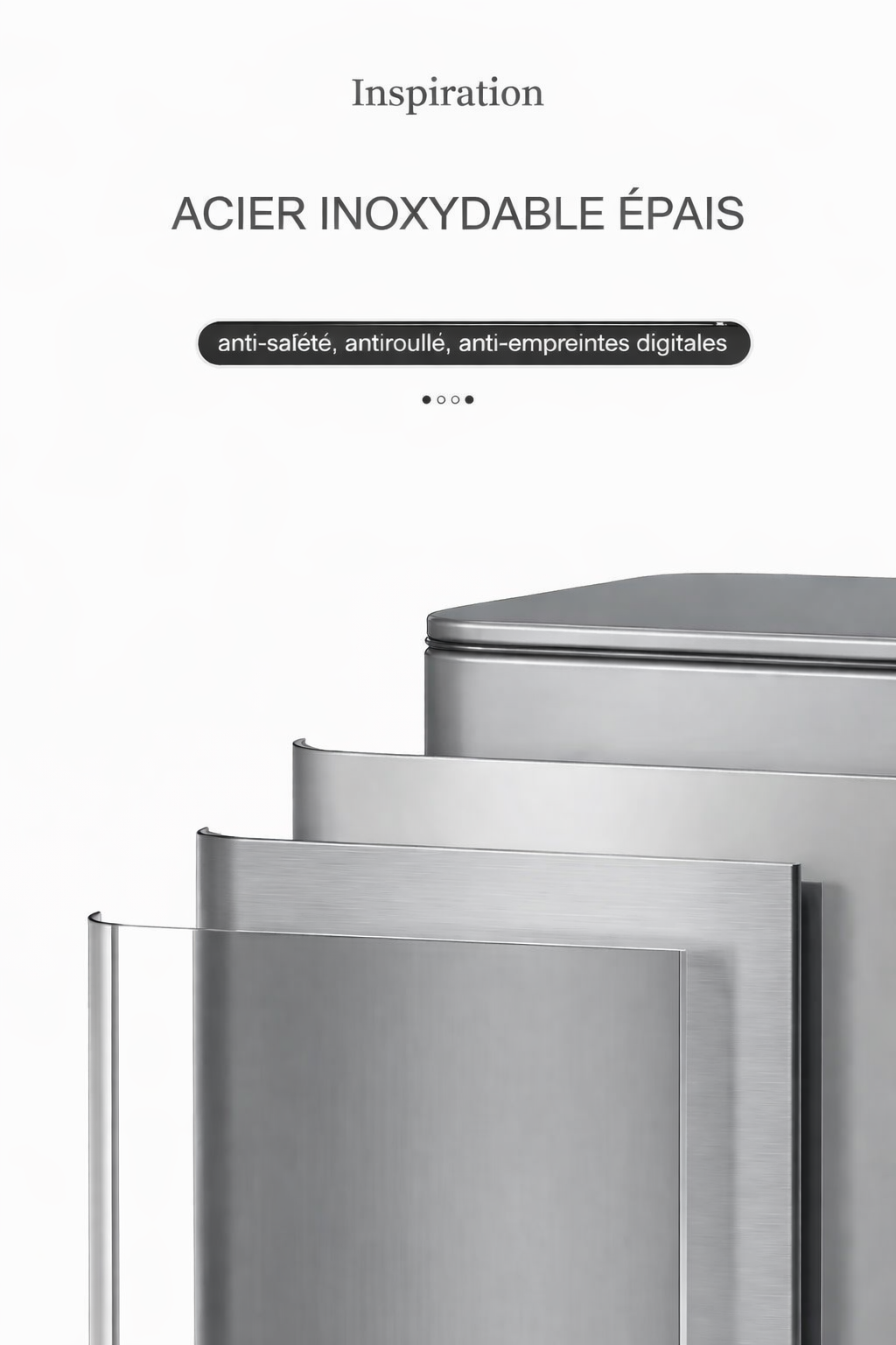 Poubelle design à pédale en inox 6L