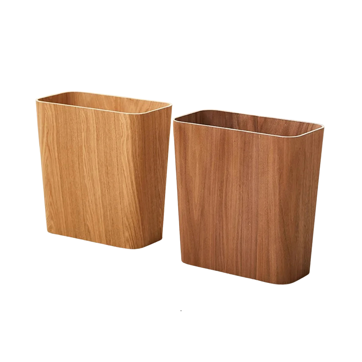 Poubelle rectangulaire en bois au design japonais