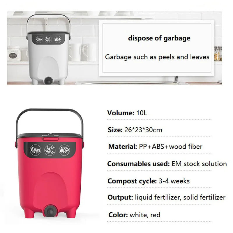 Composteur de Cuisine Bokashi 10L volume