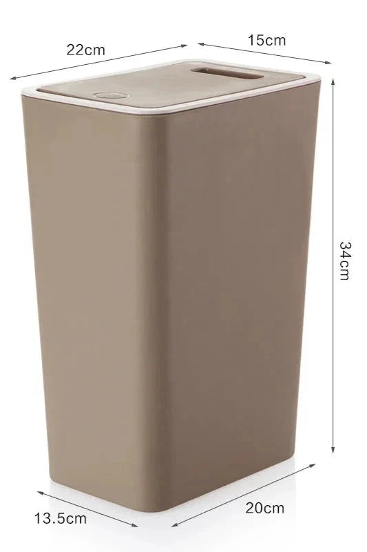 Poubelle Rectangulaire 8L Marron