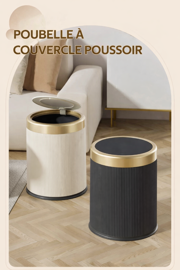 Poubelle design à pression 12L avec seau intérieur amovible