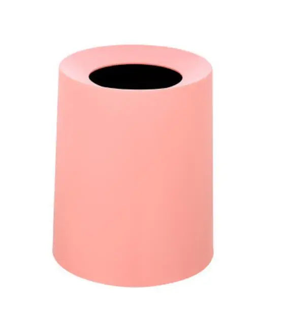 Poubelle ronde à double couche rose