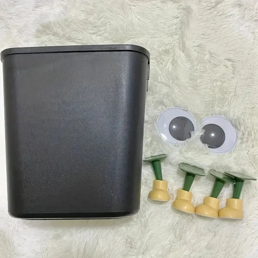 Poubelle originale noire au design ludique 8L