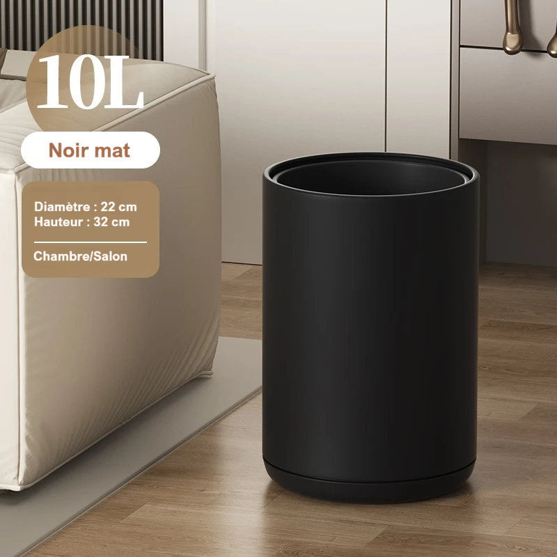 Poubelle design ronde élégante et sans couvercle