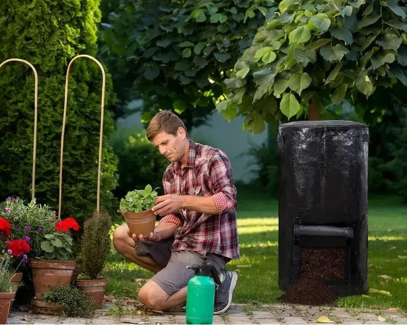 Composteur poubelle extérieure réutilisable pour déchets verts