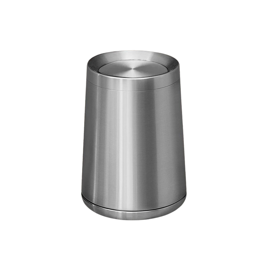 Poubelle design de luxe en inox à couvercle roulant