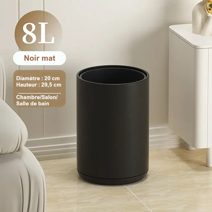Poubelle design ronde élégante et sans couvercle