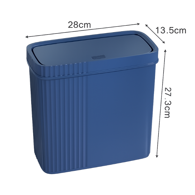 Poubelle avec couvercle presse, design rectangulaire anti-odeur