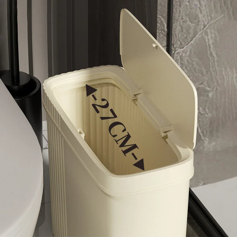 Poubelle avec couvercle presse, design rectangulaire anti-odeur