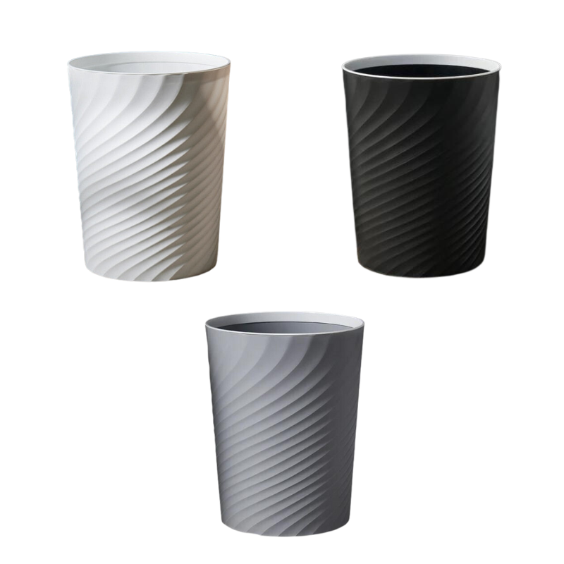 Poubelle Style Nordique - Effet Ondulé