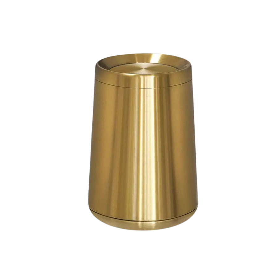 Poubelle design de luxe en inox à couvercle roulant