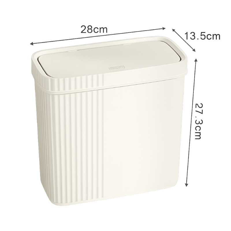 Poubelle avec couvercle presse, design rectangulaire anti-odeur