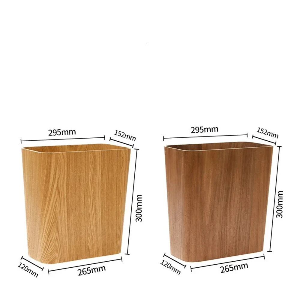 Poubelle rectangulaire en bois au design japonais