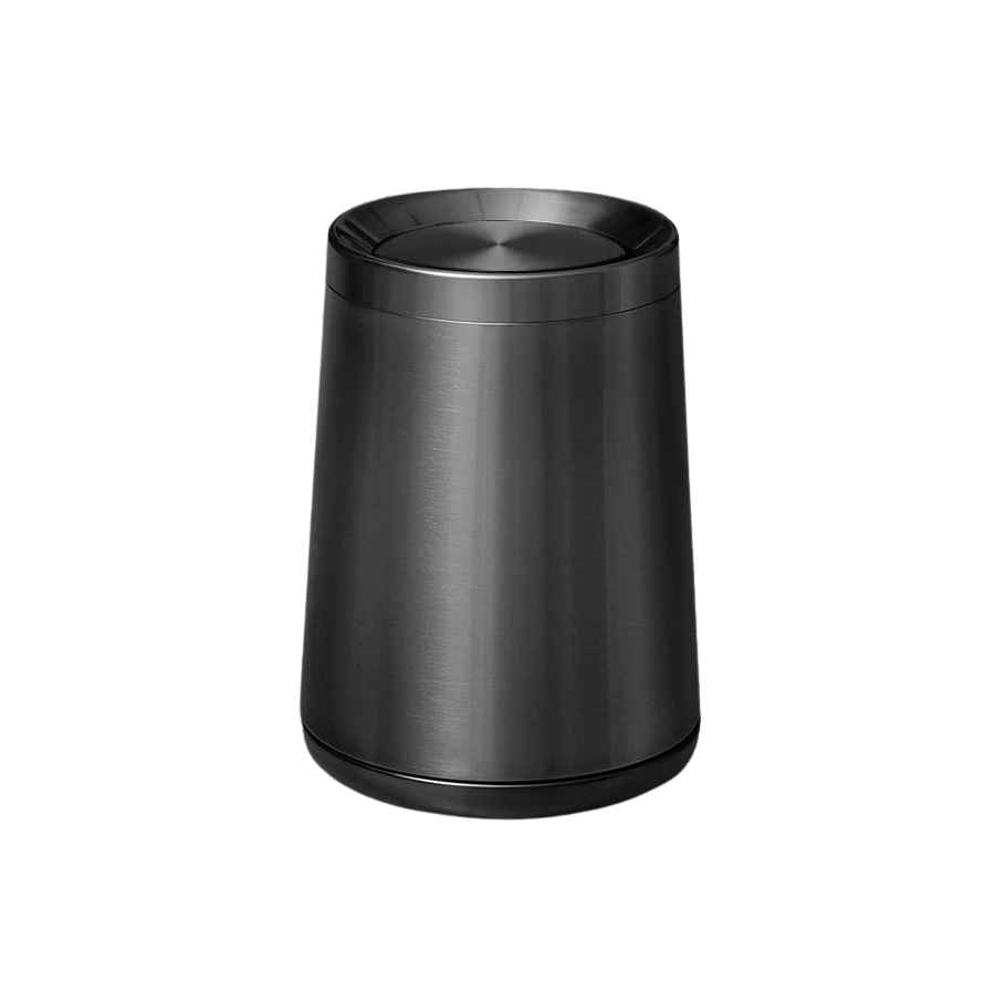 Poubelle design de luxe en inox à couvercle roulant