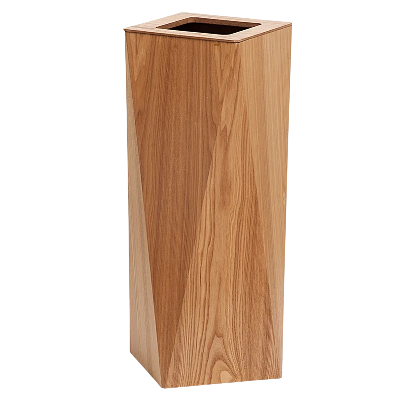 Poubelle Créative Diamant en Bois Moderne