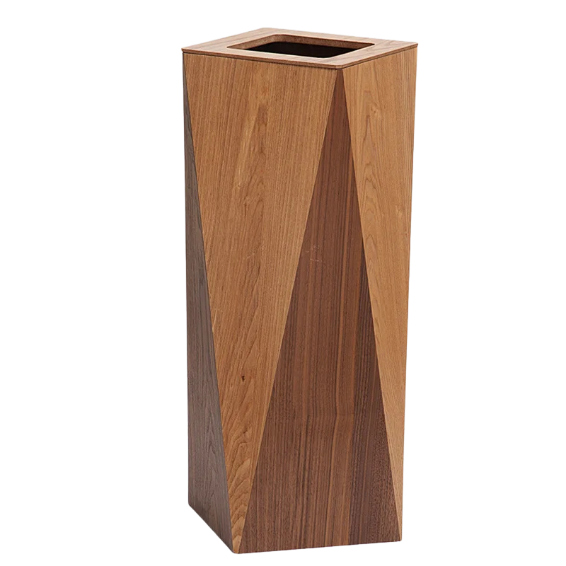 Poubelle Créative Diamant en Bois Moderne