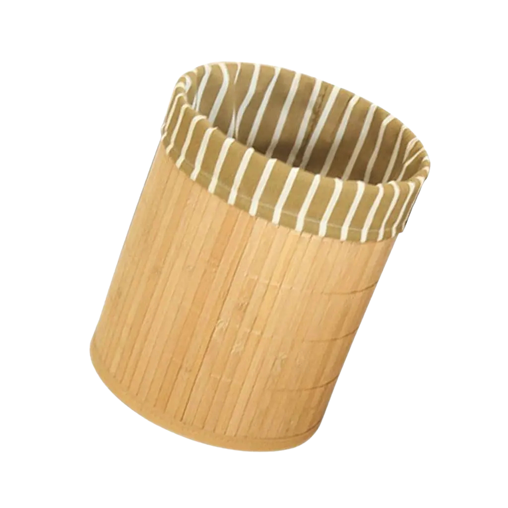 Poubelle pliable en bambou design naturel et compact