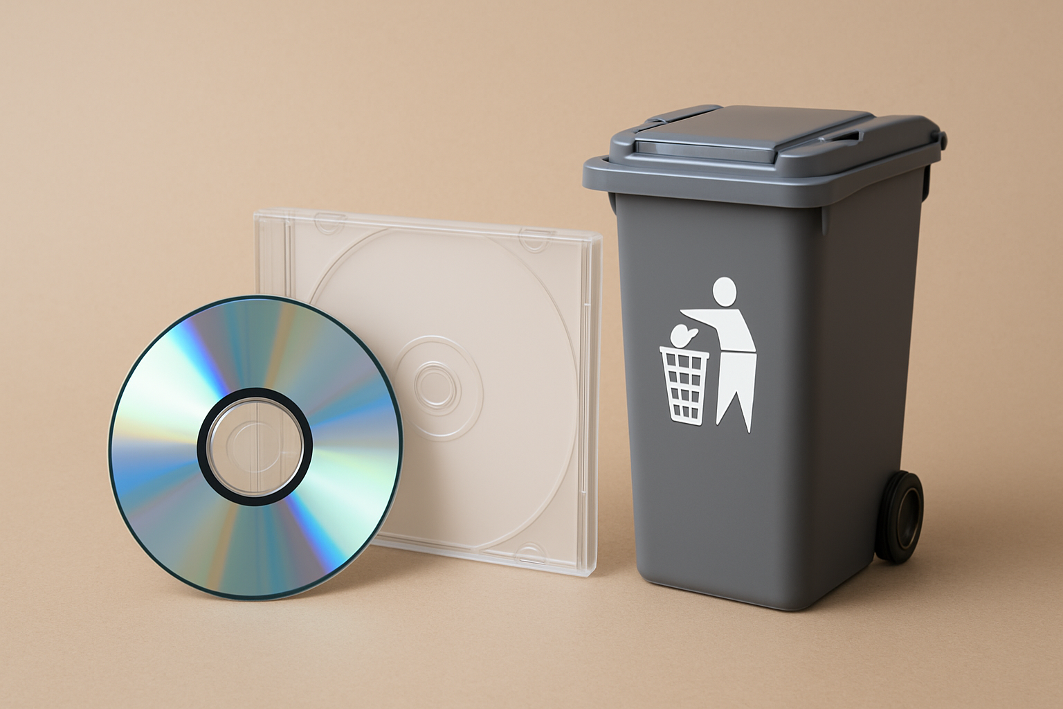 CD et poubelle