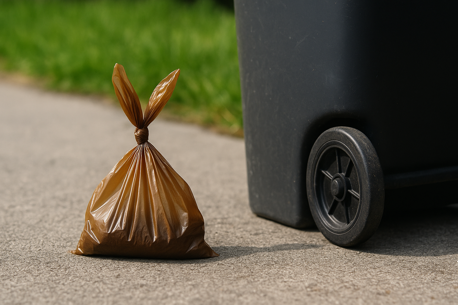 Crotte de chien et poubelle