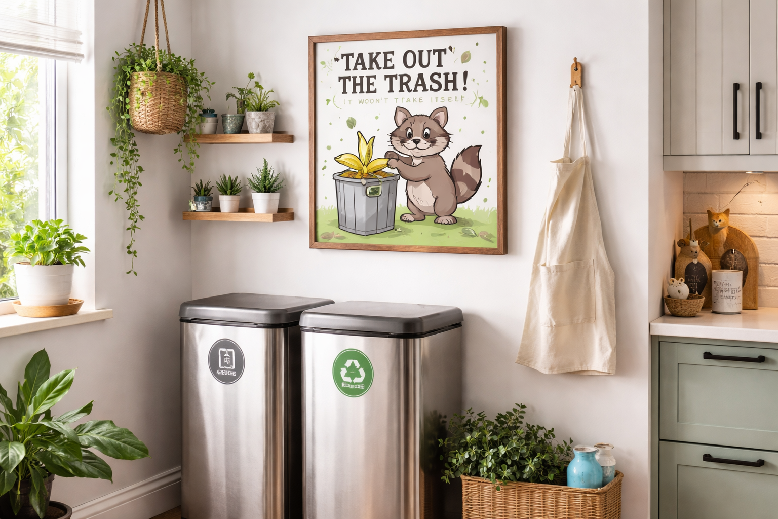 Une déco amusante à côté de vos poubelles