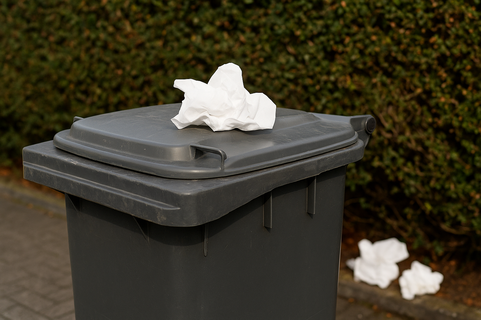 Mouchoir et poubelle