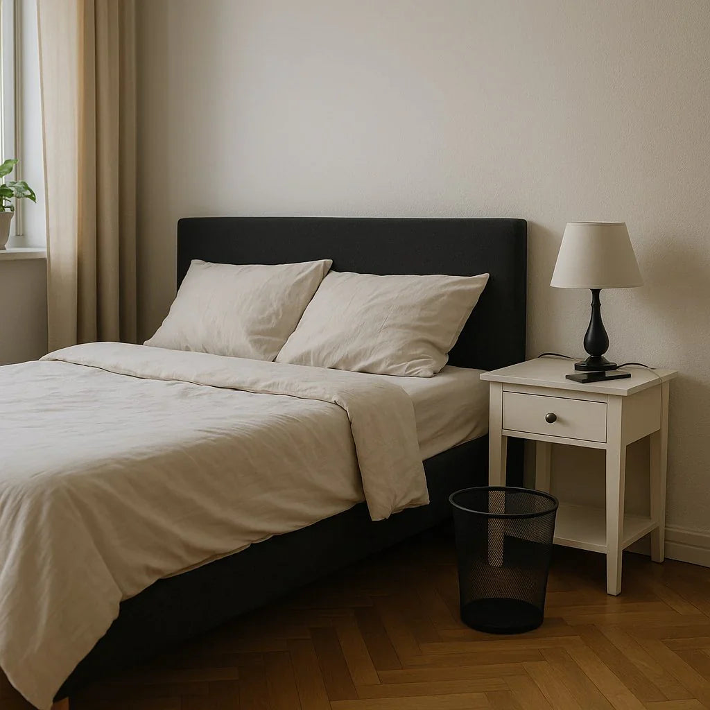 Poubelle de chambre discrète et élégante