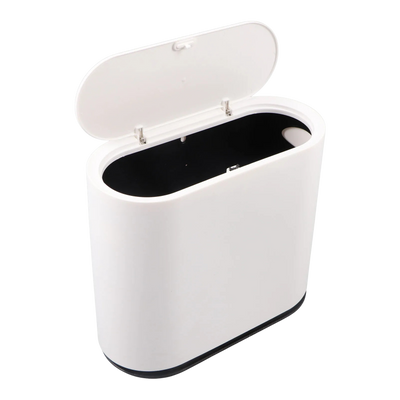 Poubelle blanche à couvercle presse 12L