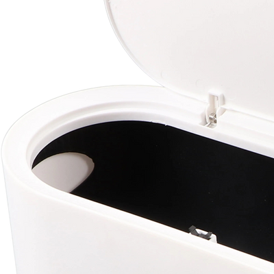 Poubelle blanche à couvercle presse 12L