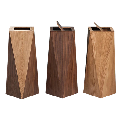 Poubelle Créative Diamant en Bois Moderne