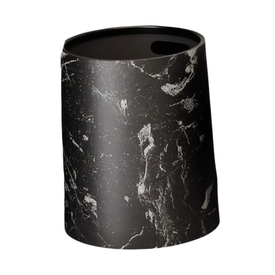 Poubelle ronde sans couvercle en plastique design marbré