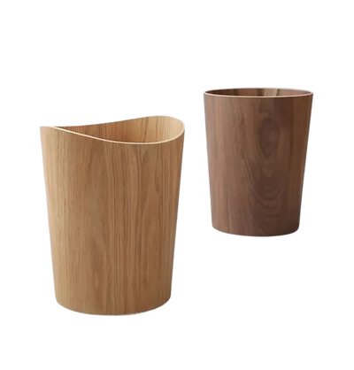 Poubelle en bois naturel