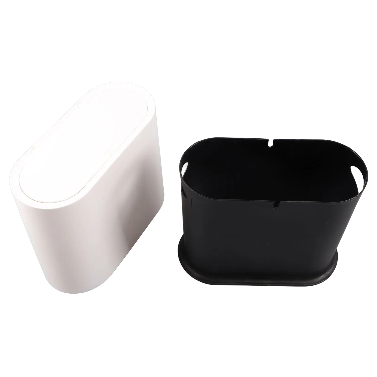 Poubelle blanche à couvercle presse 12L