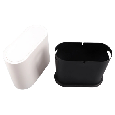 Poubelle blanche à couvercle presse 12L