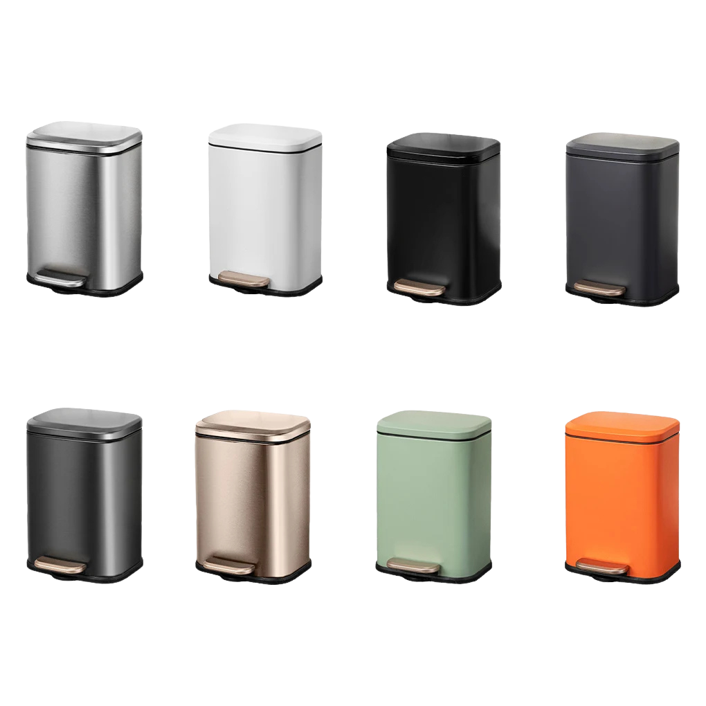 Poubelle rectangulaire en acier inoxydable 13L