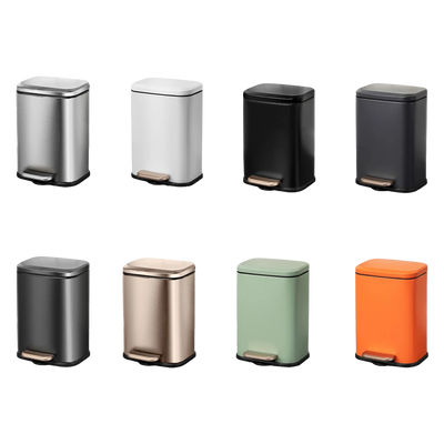 Poubelle rectangulaire en acier inoxydable 13L