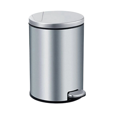 Poubelle à pédale cylindrique en acier inoxydable 6L